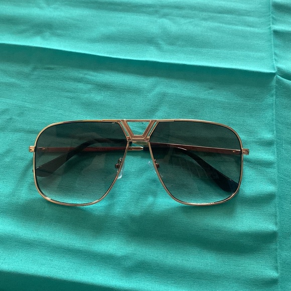Gold retro gradient men sunglass - Picture 5 of 5